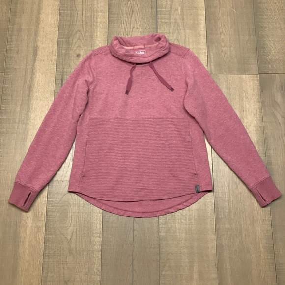 L.L. Bean Tops - L.L. Bean Sweatshirt Womens Size PS Petite Small Pink Pullover Funnel Neck Cozy